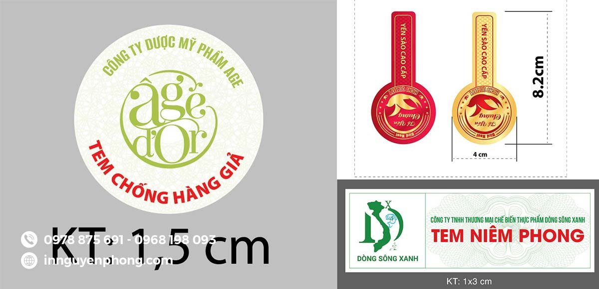 Một số kích thước in logo